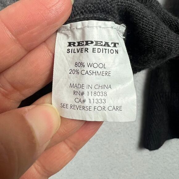 Repeat Silver Edition Sweater Womens 38/S Gray Black Cashmere Wool Ombre - Picture 5 of 7